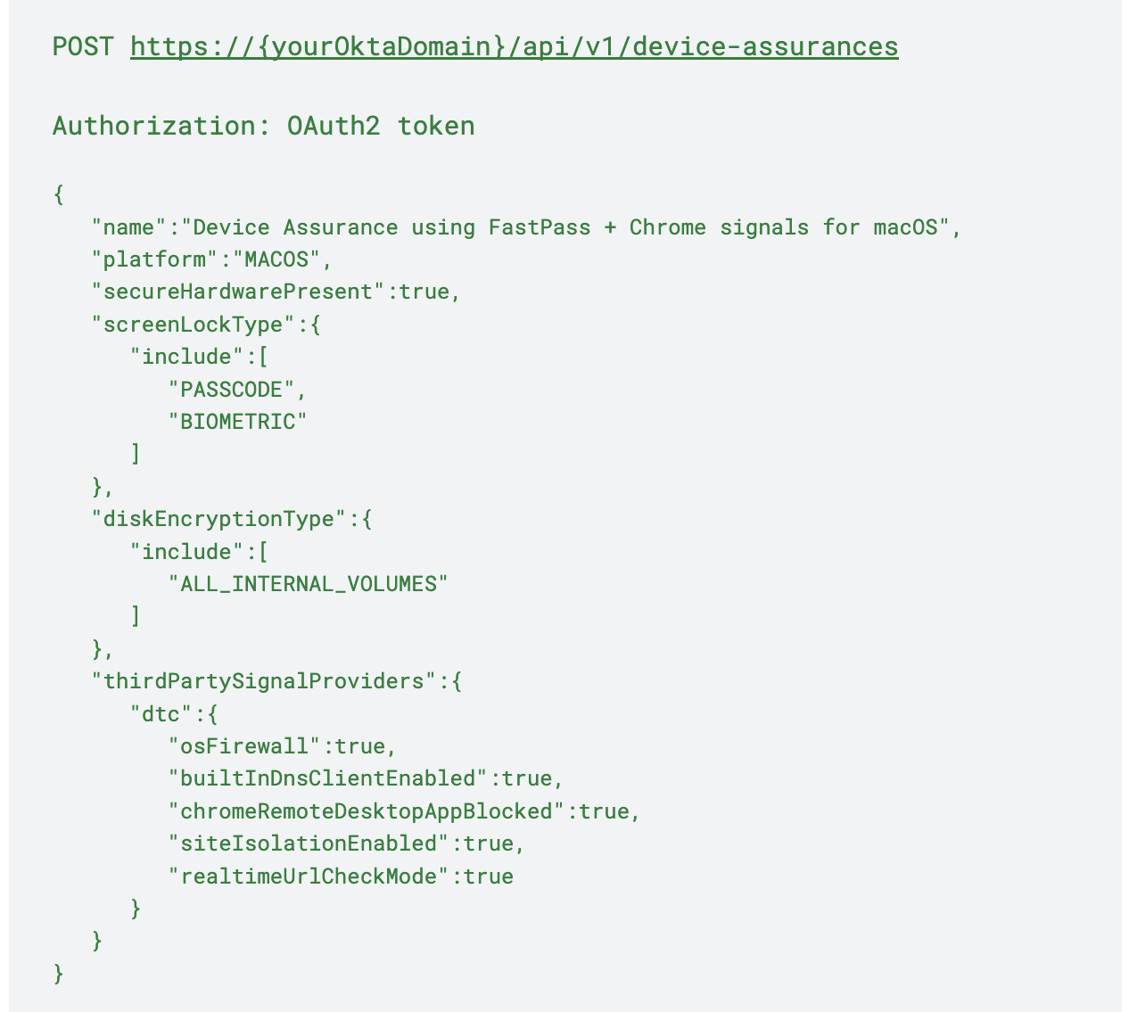 Mac - Associate device assurance policy with app sign-on policy