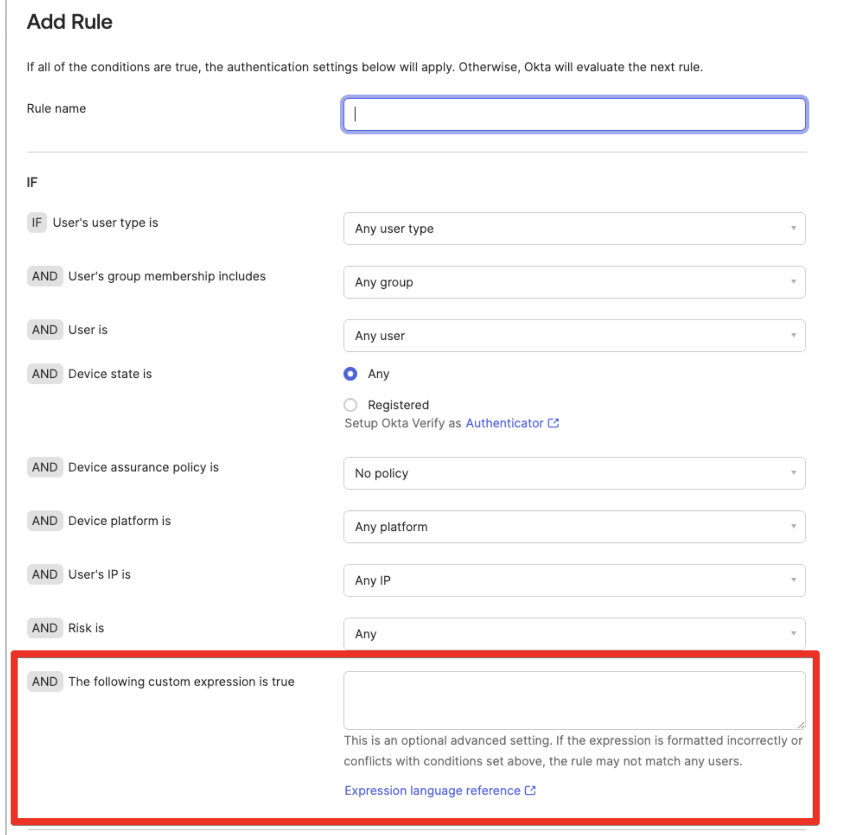 Add rule