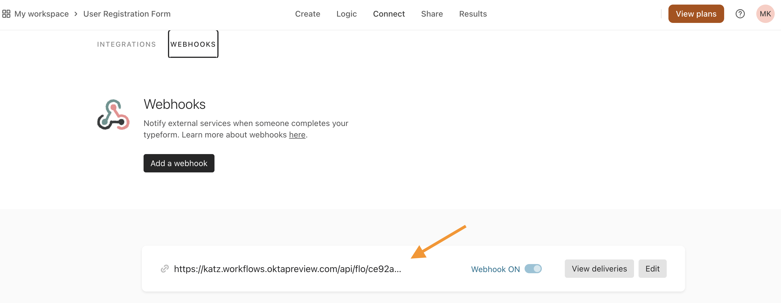 Typeform webhook